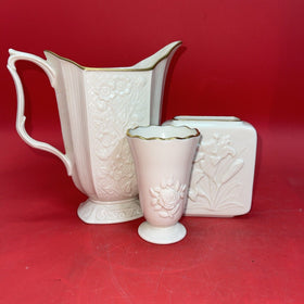 Lenox Rectangular Tiger Lily Vase -24 K Gold Trim-Lot 3