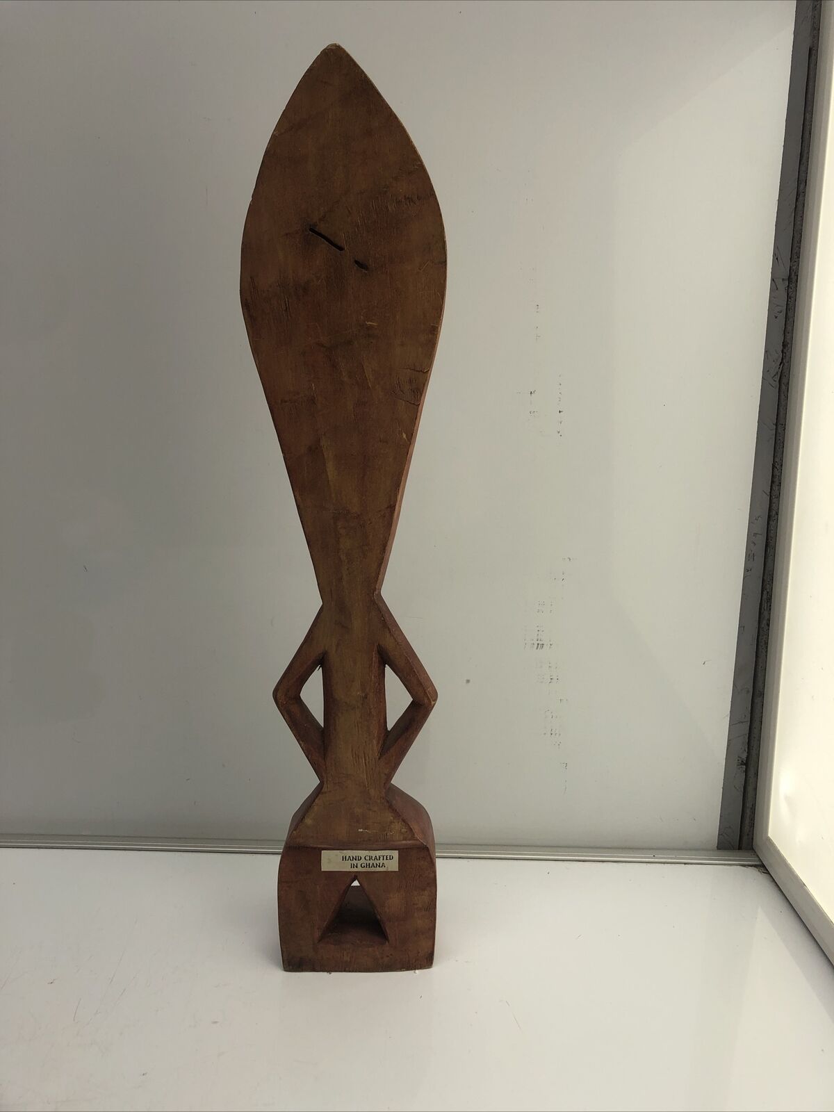 Pair Of Two Odd Wood Sculptures Figures  vintage Hand Crafted