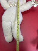 VINTAGE 86 APPLAUSE Bravo Series "Waffles" TEDDY BEAR Cream White With Bow Lot 2