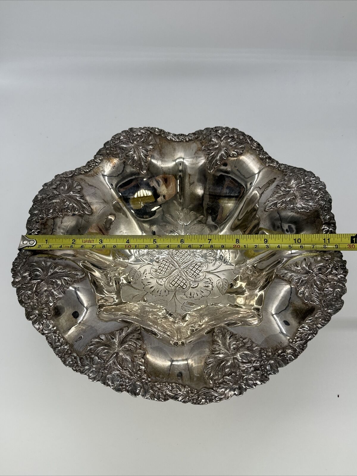 Silverplate Footed Bowl Scalloped Serving Dish