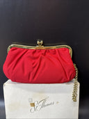 Vintage St. Thomas Red Gold Clutch Purse Handbag