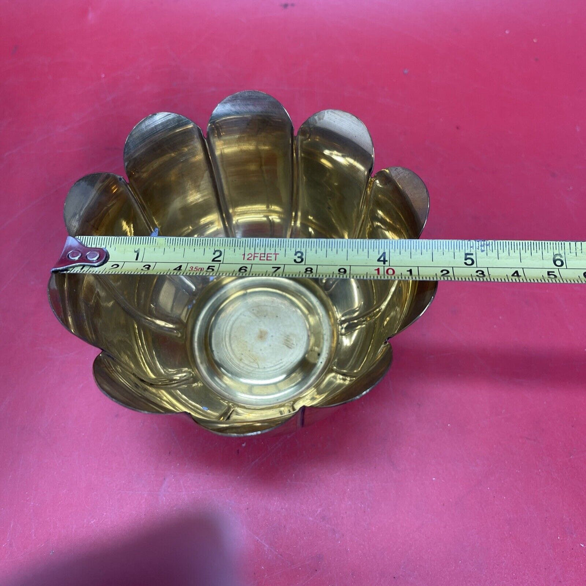 Vintage Solid Brass Round Planters Set 3pc Different Designs