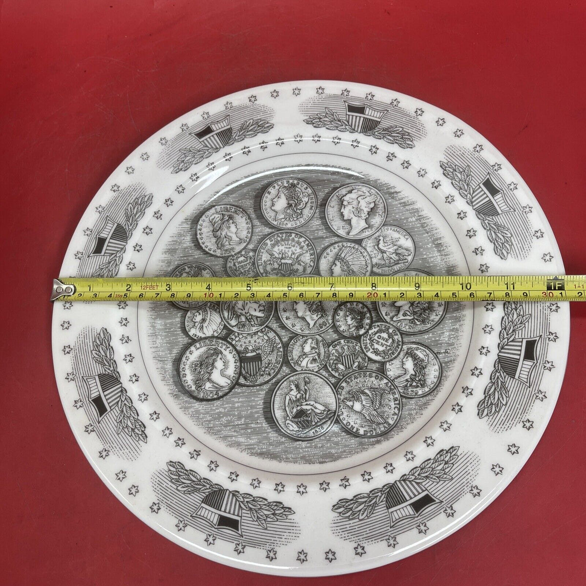 222 Fifth SLICE OF LIFE - COIN COLLECTION 12" Platter Black White Marla Shega
