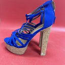 Charlotte Russe Lorde-12 Women's 5" Heels Pump Size 7 Zip Up Buckle Cobalt Blue