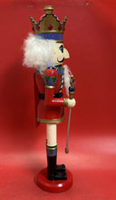 "BEDAZZLED 20" WOODEN NUTCRACKER SOLDIER w/ CROWN", holding Staff