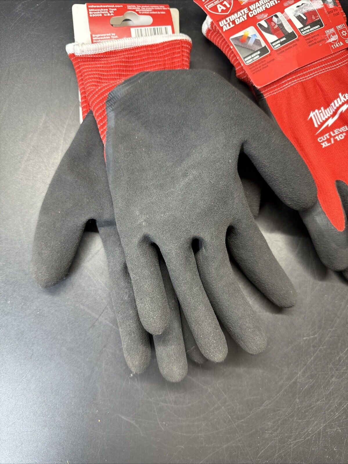 Milwaukee 48-22-8913 Cut Level 1 Insulated Winter Work Gloves 10”/XL, Lot 2 Pair