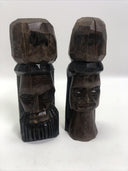 Vintage Tiki Totems From Jamaica Wooden Statue Man Woman Carved wood