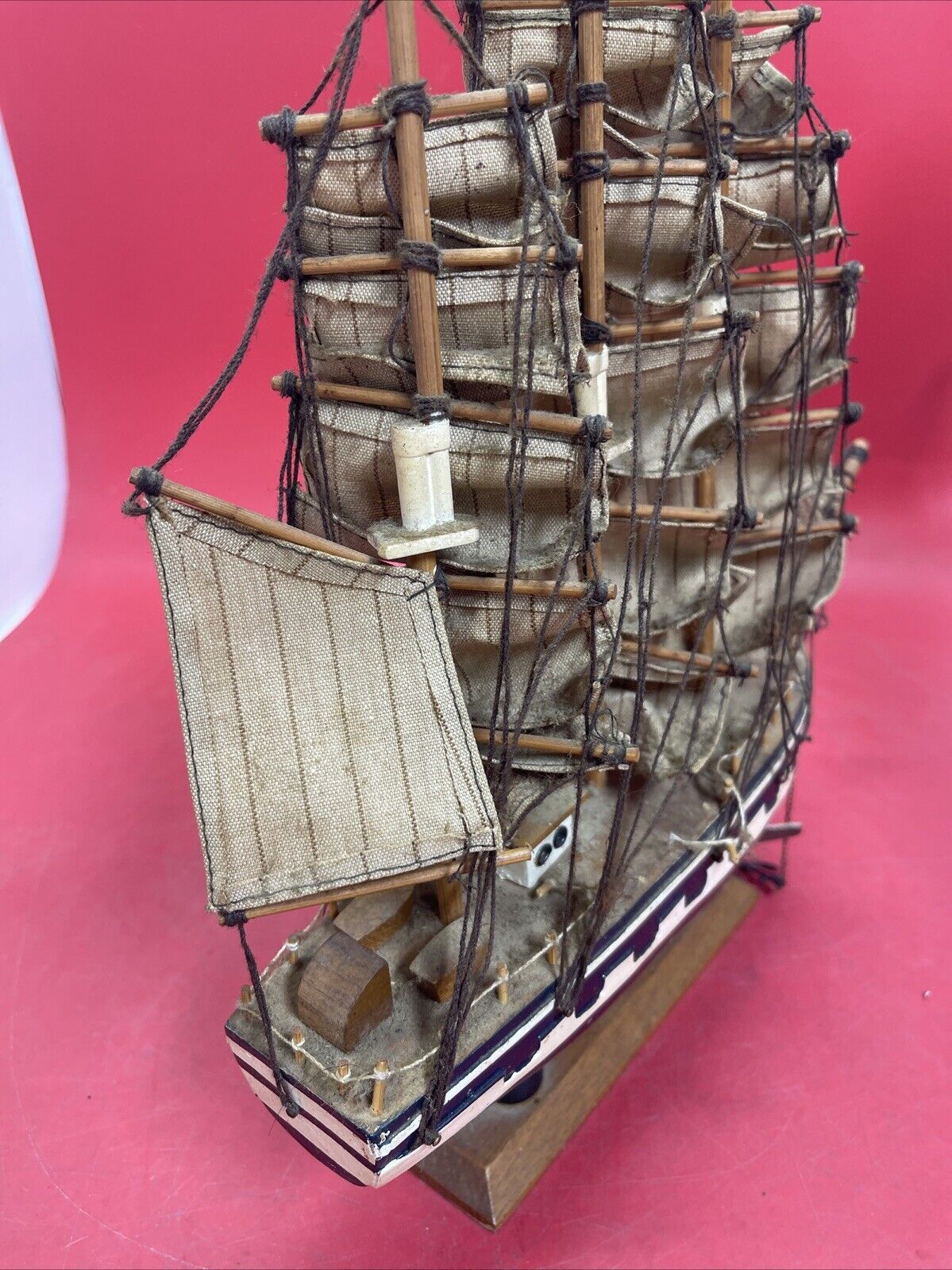 Wooden Ship Model With Anchor