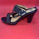 Sofft Black Leather Open Toe Mules Sandals Slip On Shoes Womens Size 8.5 M