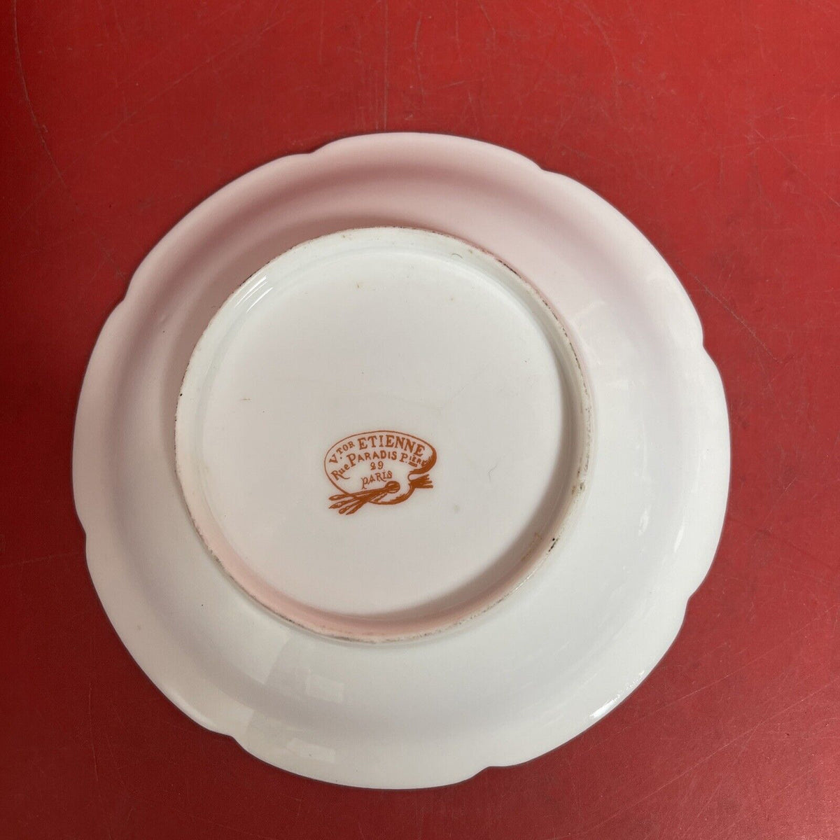 Set of 4 porcelain desserts plates, V.tor Étienne rue Paradis