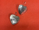 925 Sterling Silver Heart Shaped Earrings (2.1g)