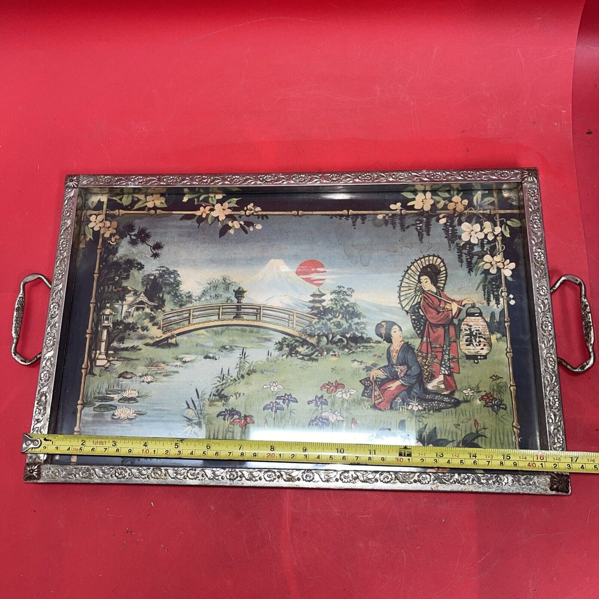 Vintage Asian Motif  Serving Tray