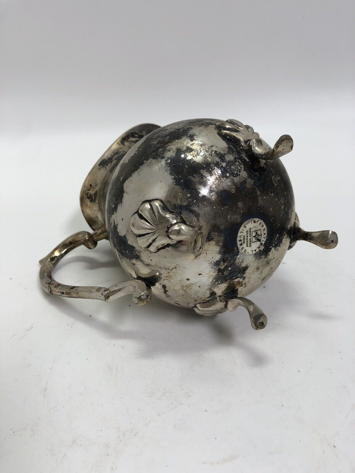 Silverplate Water Pitcher with Ice Guard and Claw Feet