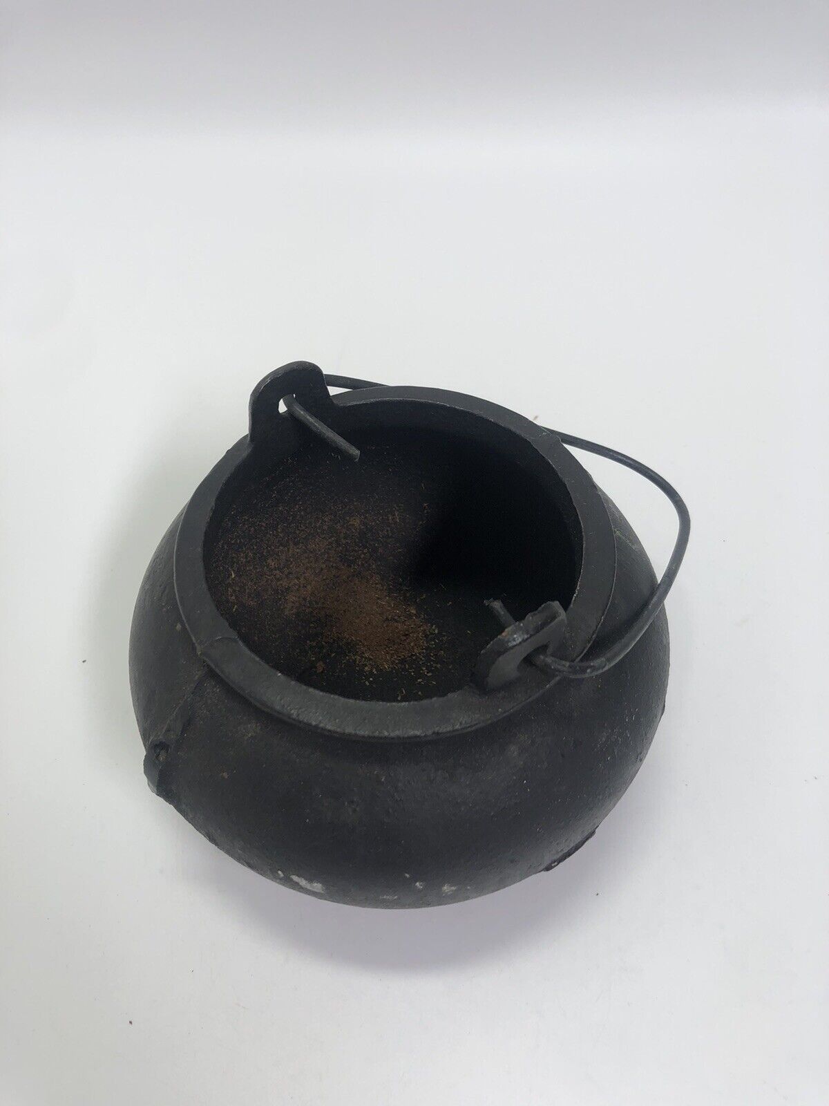 ANTIQUE HAND HAMMERED COPPER KETTLE APPLE BUTTER POT CAULDRON IRON HANDLE HEAVY