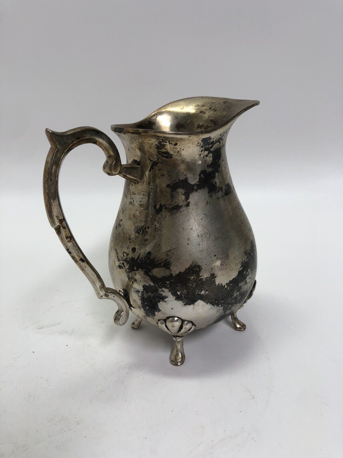 Silverplate Water Pitcher with Ice Guard and Claw Feet