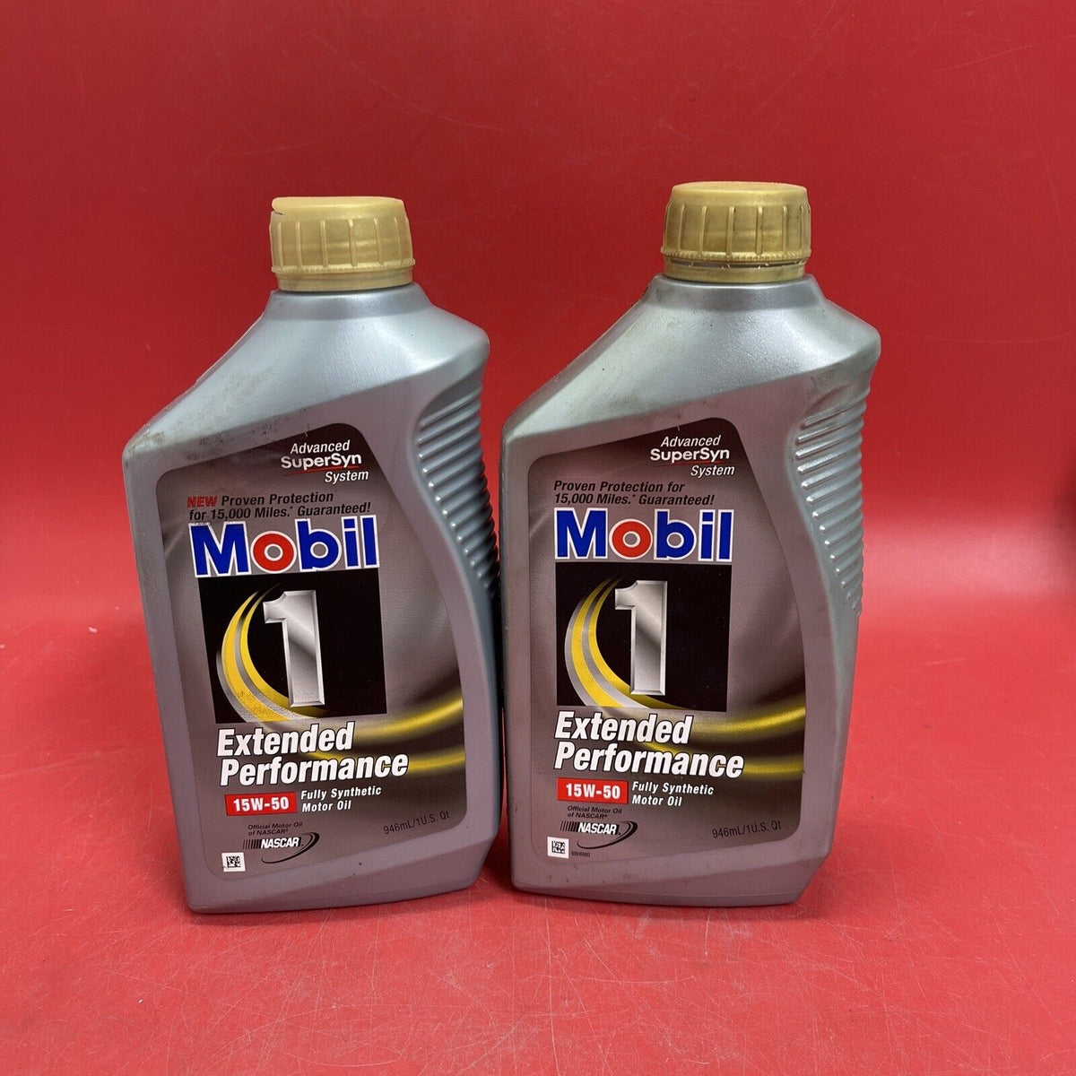 2 Extended Performance 15K miles MOBIL1 Full Synthetic Motor Oil - 2 Quarts/each