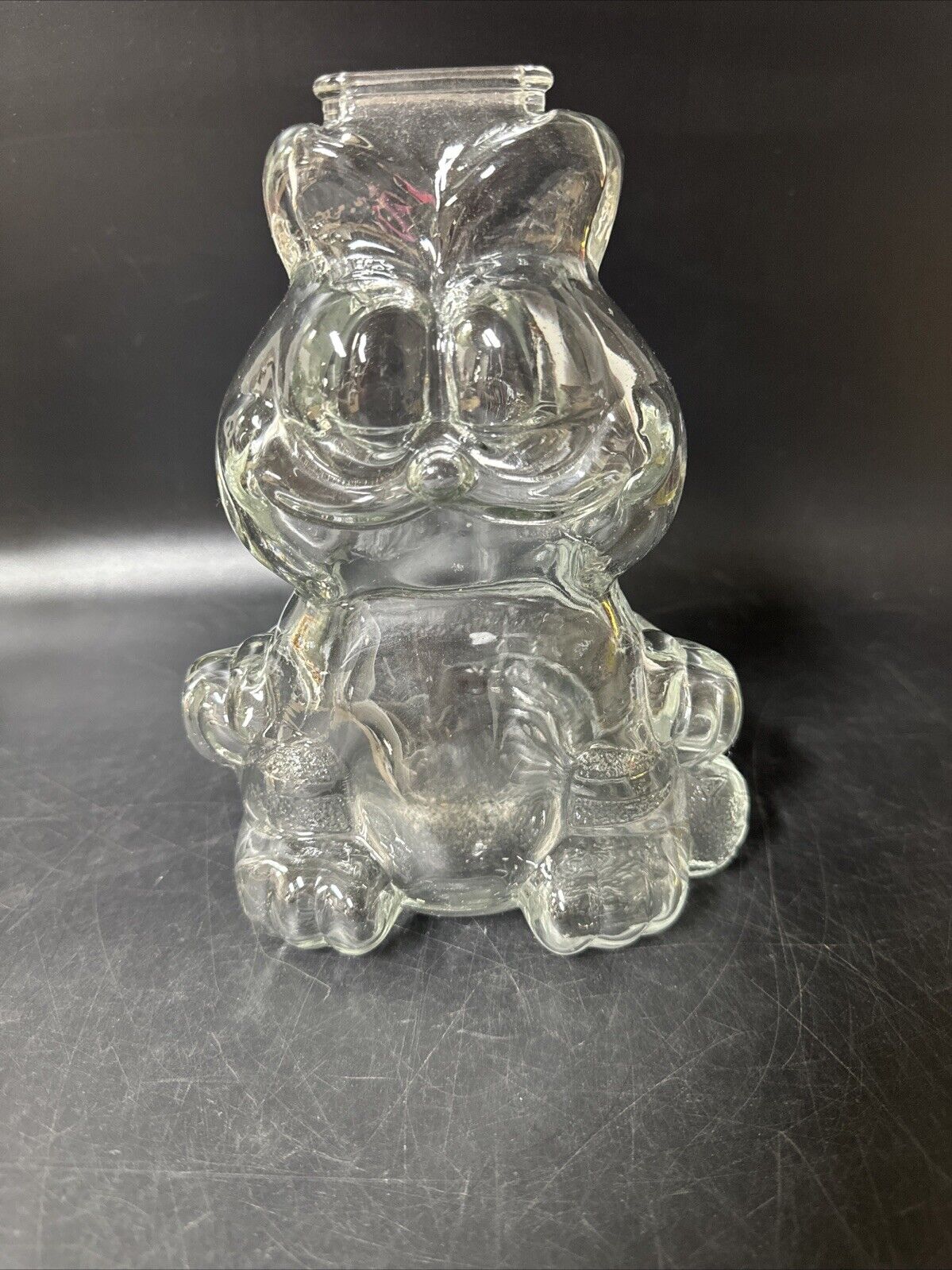 Vintage Garfield And Mickey Mouse Glass Coin Banks