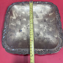 Vintage Modern Solid Brass Tray Vanity Embossed Roses 10”x10”