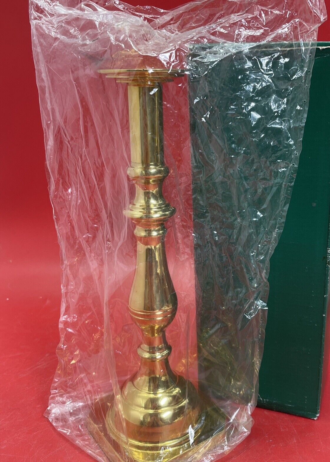 Vintage Brass Candlestick Holder 12in