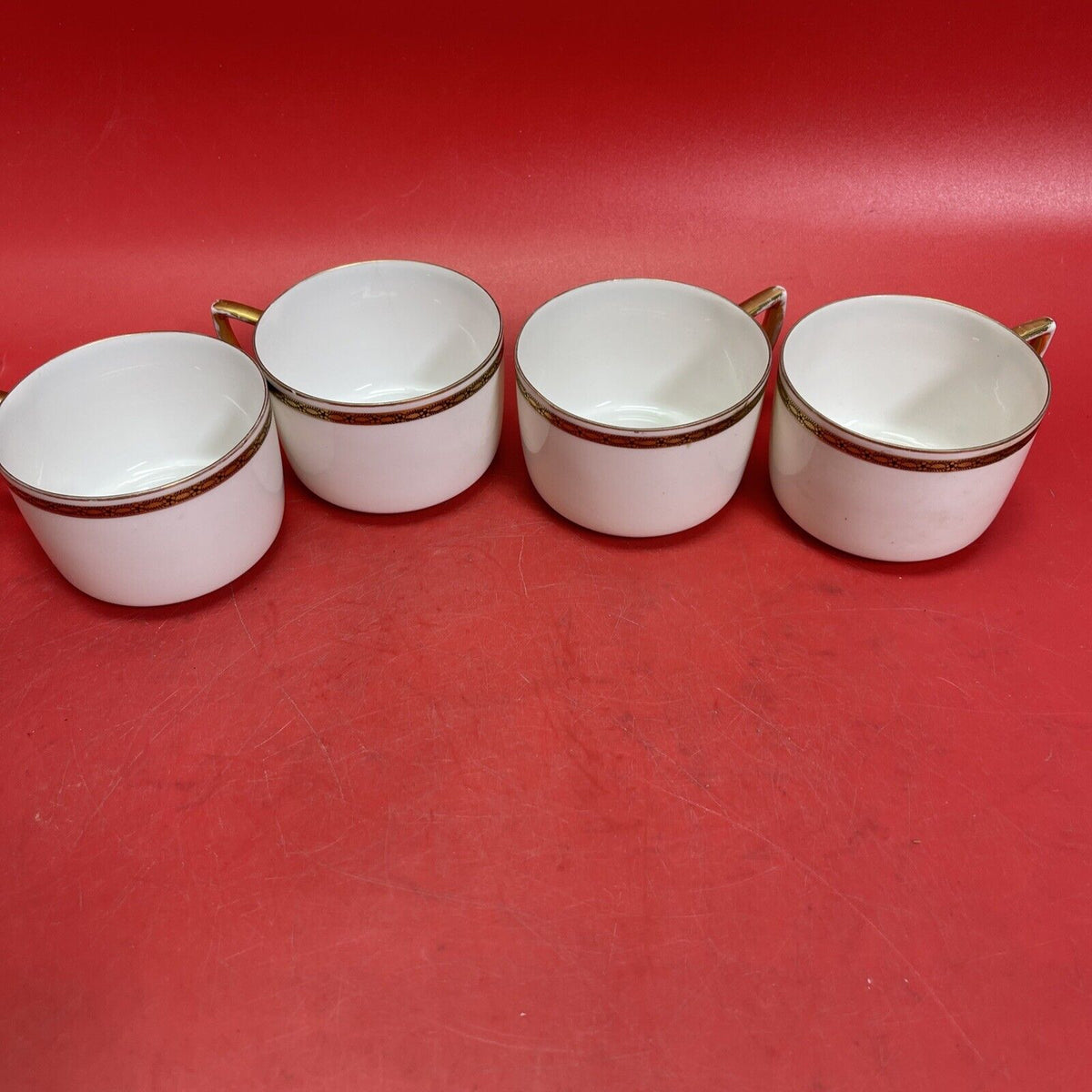 Antique MZ Austria Kaiserin Maria Theresia Carlsbad China Teacup & Saucer Set 4