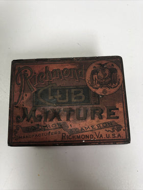 Richmond Club Mixture Tobacco Cameron & Cameron Richmond VA Tin Domino Game