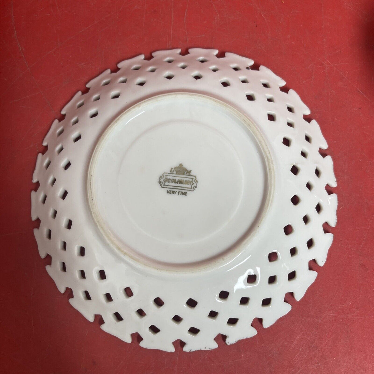 LM Royal Halsey Tea Cup & Saucer Very Fine Reticulated Gold Trim Vintage
