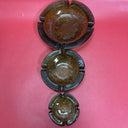 Vintage Anchor Hocking Soreno  Set Of 3 Nesting Ashtrays MCM