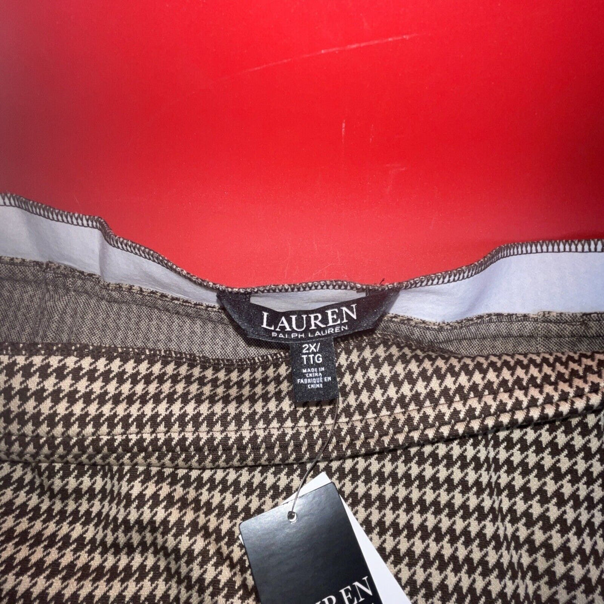 Lauren Ralph Lauren Size 2X Hounds Tooth Pencil Skirtx