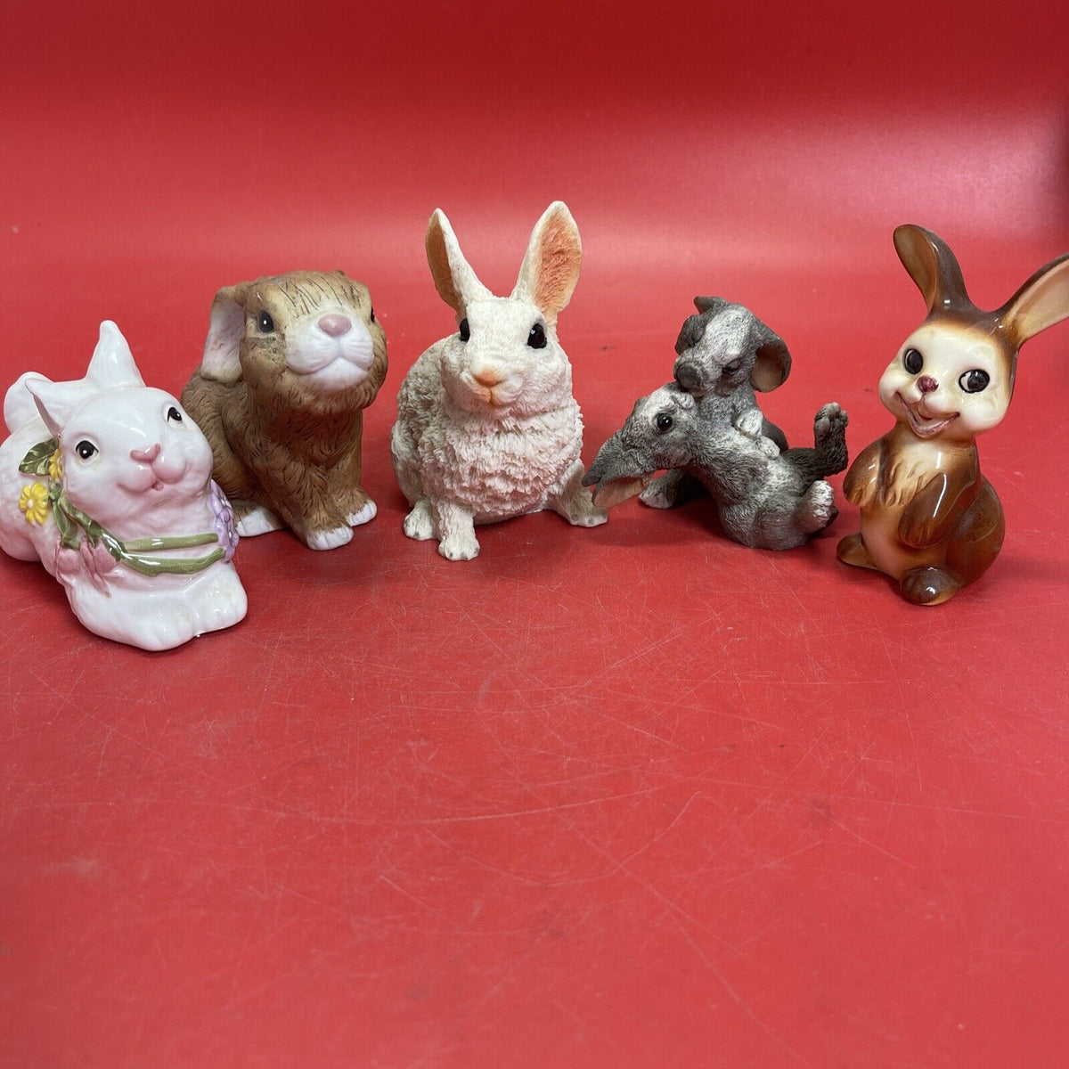 Vintage  Bunny Rabbit Figurines Lot 5