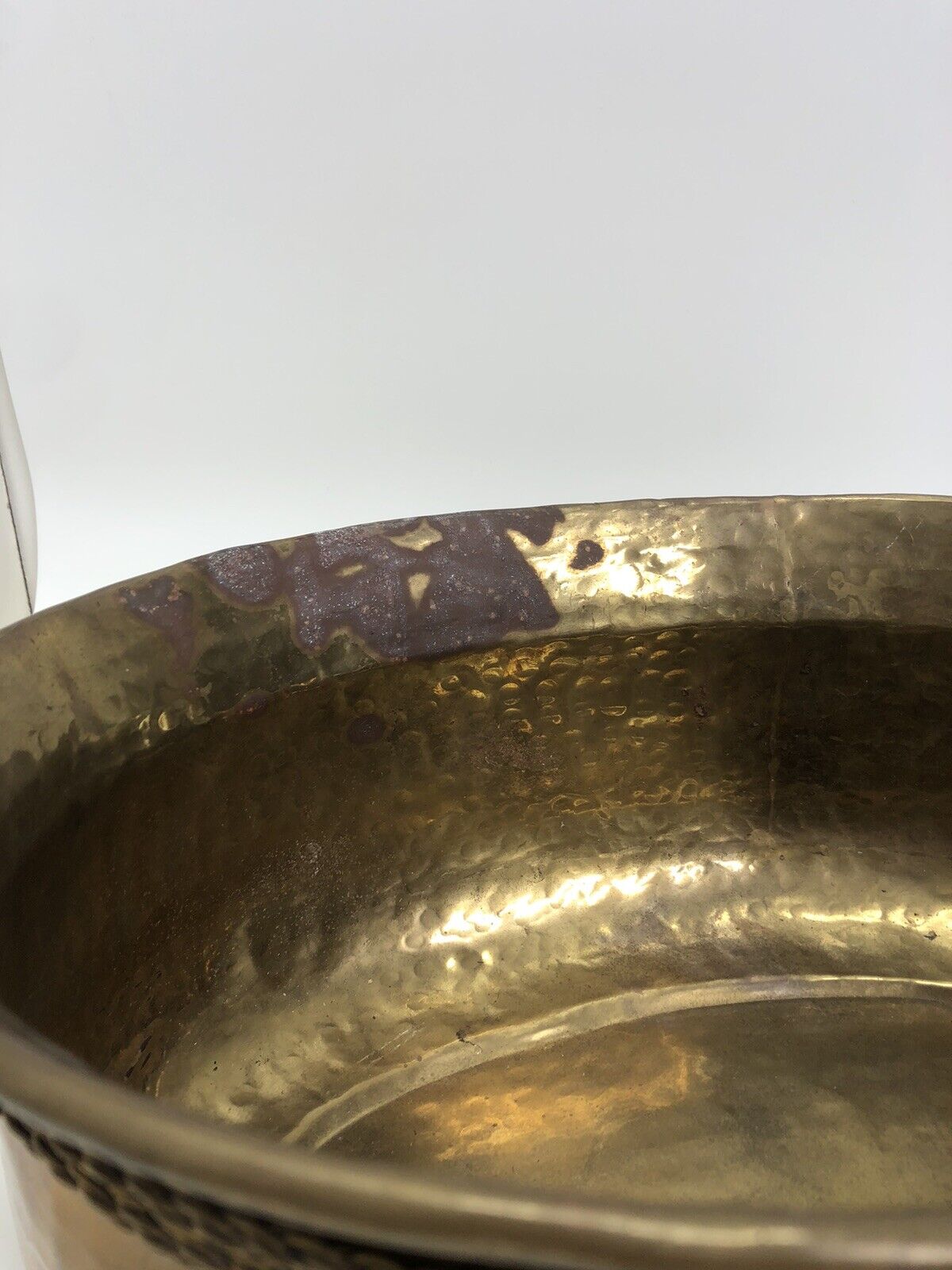 Round Solid Brass Planter w/ Rope Tassel Accent