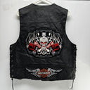 Vance Leather Vest Black Size 44 With Patches On Back Harley Davidson