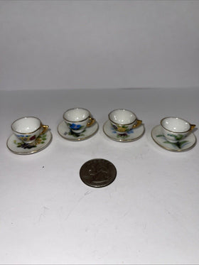 Vintage Dollhouse Cups & Saucers February,May,September & October  Japan