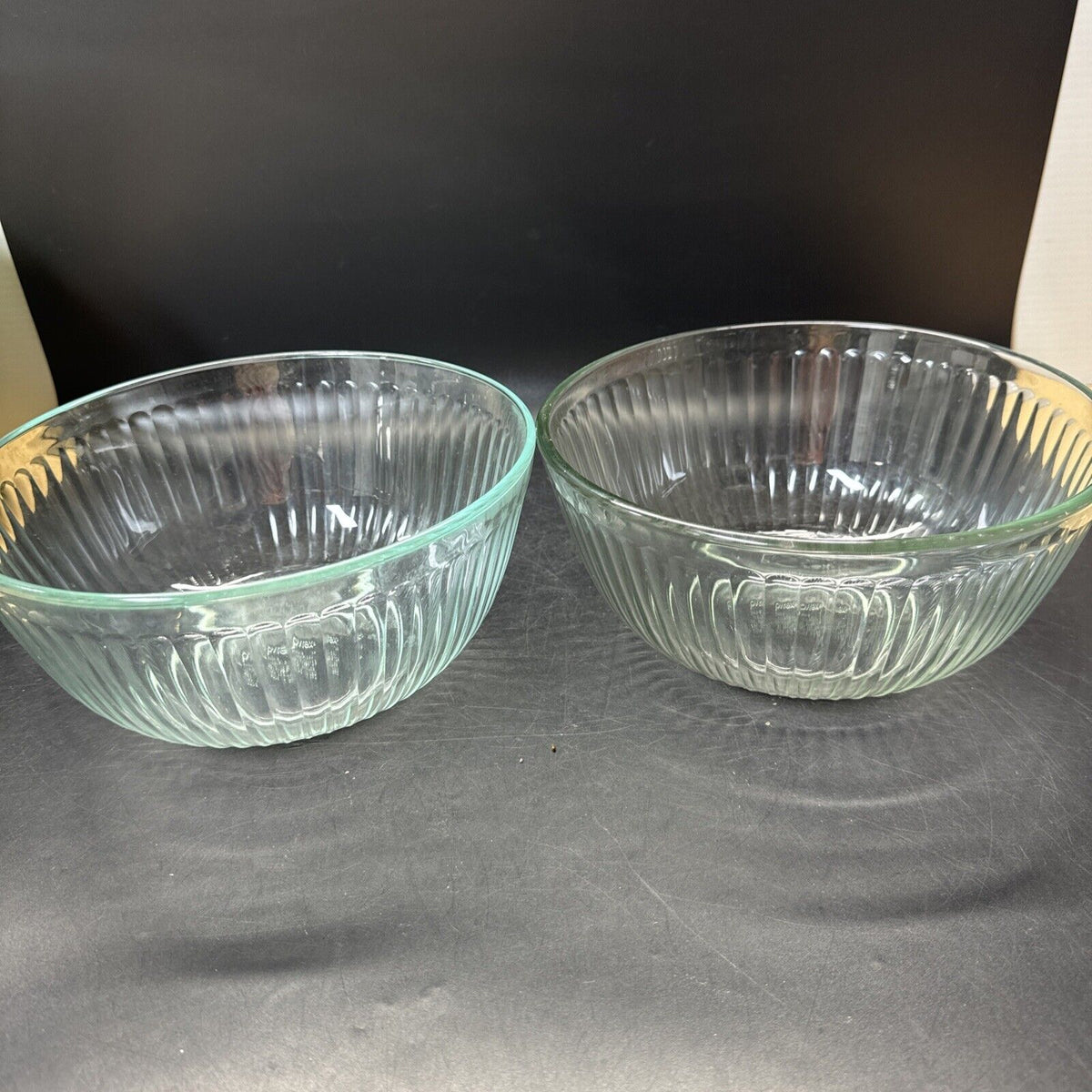 Pyrex Clear Glass Mixing Bowls - 7401(2), 7402, 7403(2)/ Set 5