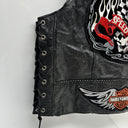 Vance Leather Vest Black Size 44 With Patches On Back Harley Davidson