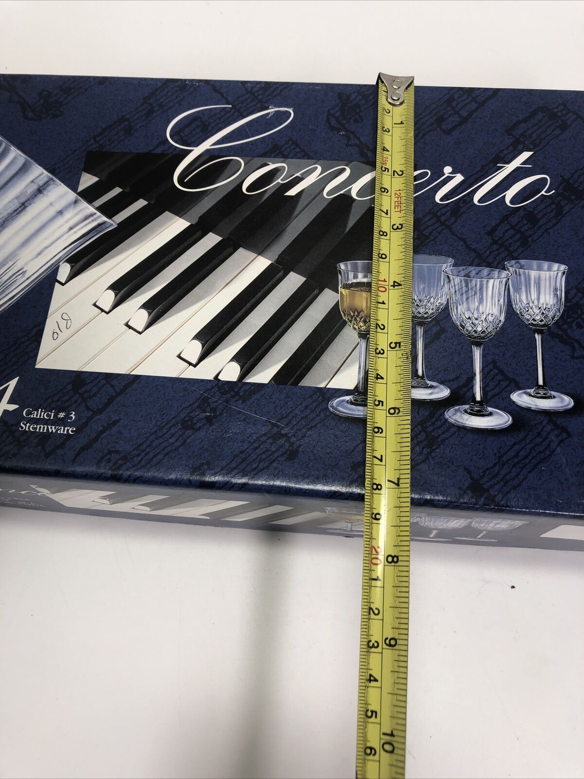 Concerto Bicchieri Capri Crystal 4 Wine Glassesz New Open Box B2