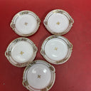 Vintage Nippon hand painted gold floral candy dish Set 6
