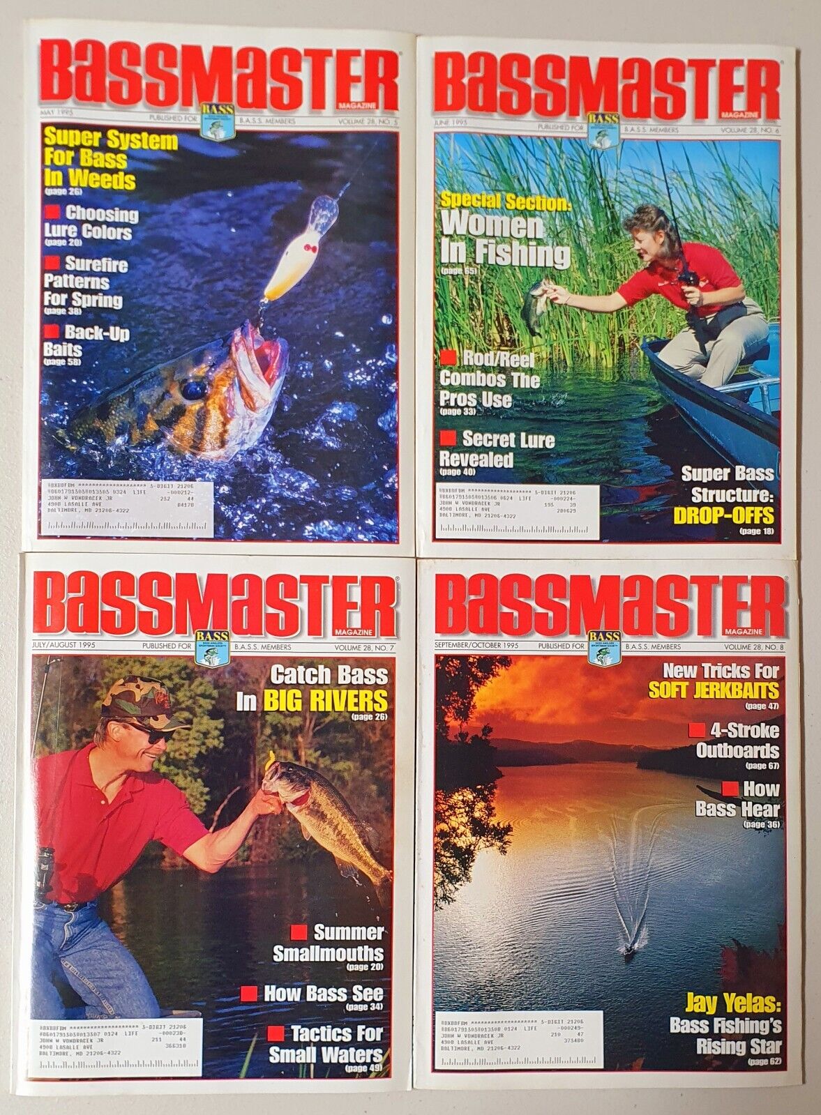 Bass Master magazine Lot of 10 Jan- Dec (1995) 