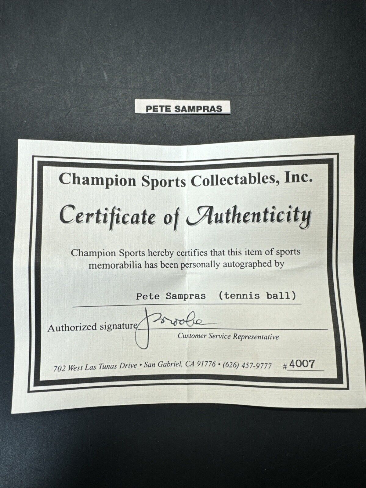 Pete Sampras Autographed Tennis Ball