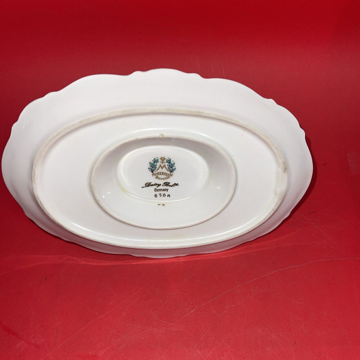 Mitterteich Daisy  Bell Oval Plates Length 16” & 12” , Sauce Boat.( Lot 3)