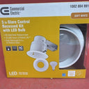 Lot Of 4 Commercial Electric  White 5” Glare Control Recessed Kits with LED bulb