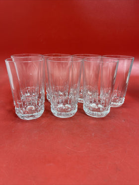 Vintage Lot of 7  crystal faceted double old fashioned glasses