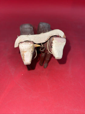 ANTIQUE OX DRAWN YUNTA WOODEN SCULPTURE
