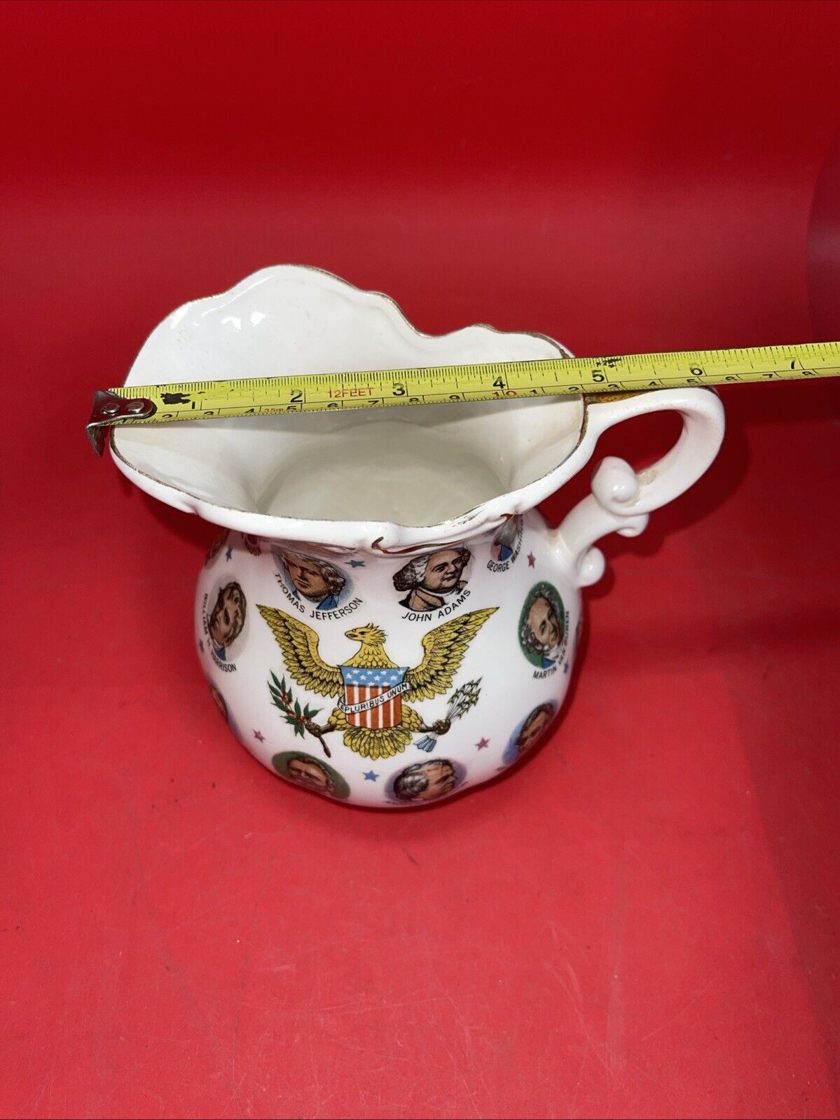 Vintage 1965 Chadwick-Miller Importers US Presidents Pitcher, Japan 5.5” Tall