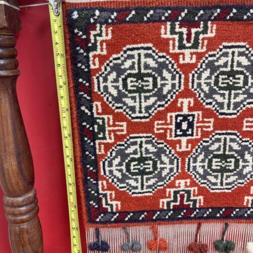 Finished Oriental Hand Woven Rug on Wooden Loom 16x21 inches 9"wx10"h Rug