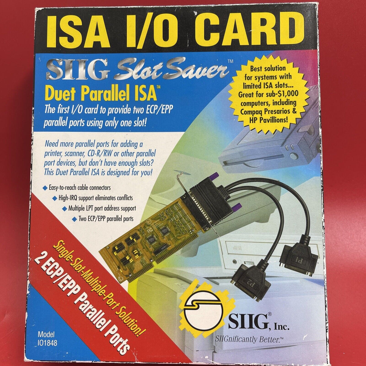 SIIG IO1878 Duet Parallel PCI I/O Card with Cable