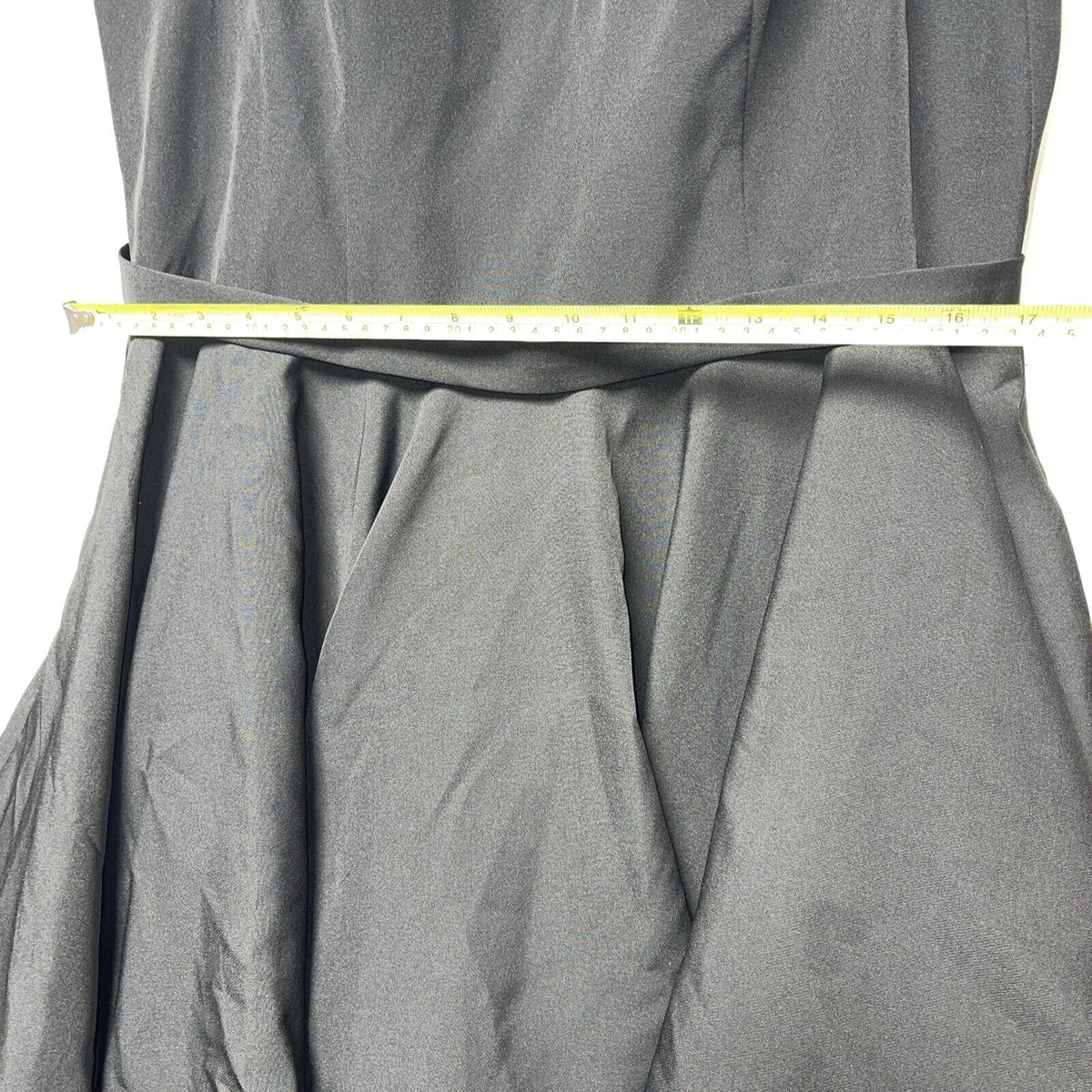 Ieena for Mac Duggal V-Neck Bodycon Flare Dress Black 14