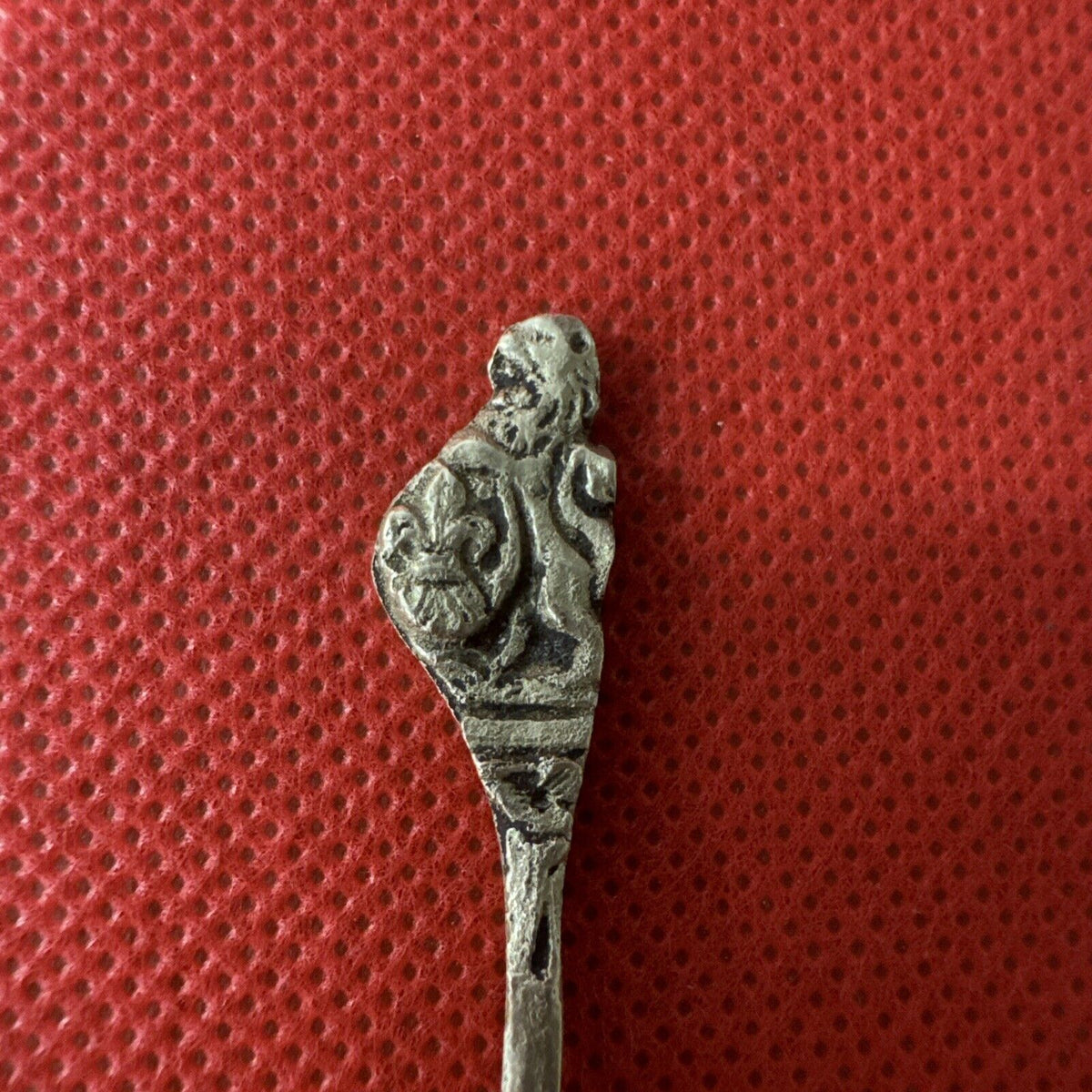 Vintage Brass Lion Salt Dip Salt Cellar Spoon Made In Italy