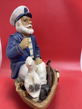 Vintage Fishing boat, sailing captain, 17 inches, ocean decor