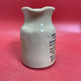 English Stoneware Pitcher, Advertising Stoneware Cox and Purves England VGC