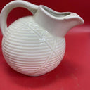 Pitcher White w/ covered edge and handle Floral Flowers Water Tea Juice 